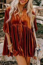 Tunic Babydoll Velvet Shirt - Fashionfitz