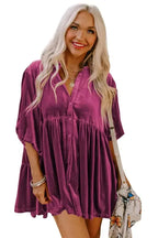 Tunic Babydoll Velvet Shirt - Fashionfitz
