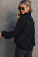 Black turtleneck drop shoulder bubble sleeve knit sweater - sweaters & cardigans