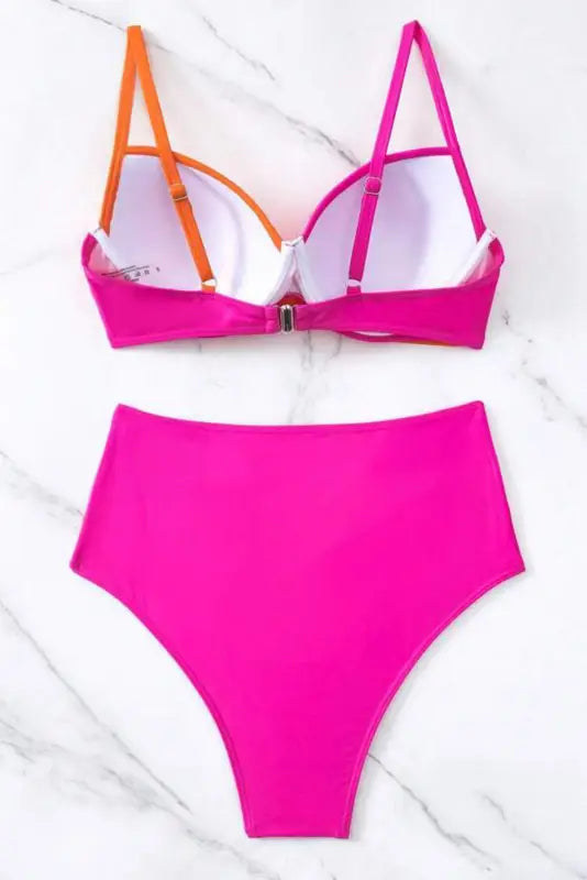 Twist bikini high waist swimsuit - bikinis