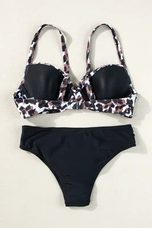 Twist leopard bikini set