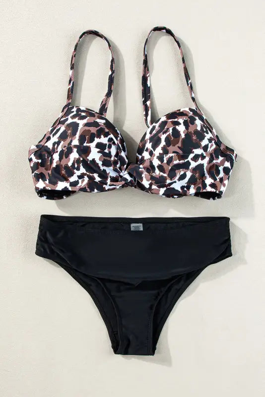 Twist leopard bikini set