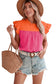 Two tone blouse - ruffled flutter sleeve - tops/blouses & shirts