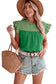 Two tone blouse - ruffled flutter sleeve - tops/blouses & shirts