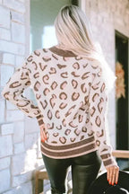 Two-tone Contrast Leopard Sweater - Fashionfitz