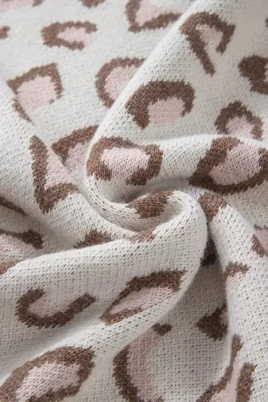 Two-tone Contrast Leopard Sweater - Fashionfitz