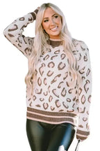 Two-tone Contrast Leopard Sweater - Fashionfitz