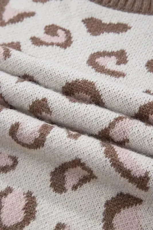 Two-tone Contrast Leopard Sweater - Fashionfitz