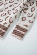 Two-tone Contrast Leopard Sweater - Fashionfitz