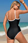 Two-tone one-piece swimsuit - belted by fashionfitz