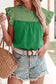 Two Tone Ruffled Flutter Sleeve Blouse - Fashionfitz