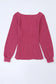 U neck textured long sleeve top - tops