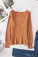 U neck textured long sleeve top - tops