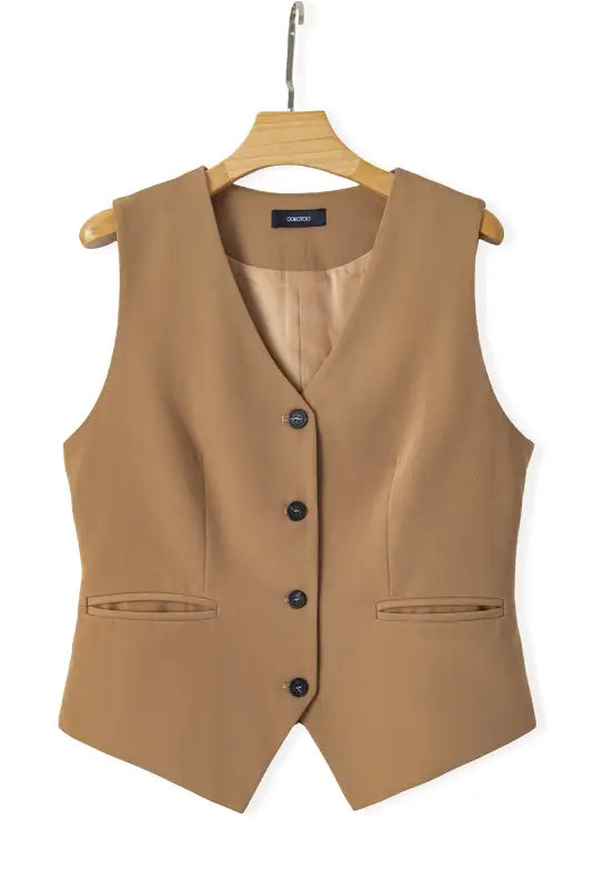 Umber Sleek Button-Up Vest 012