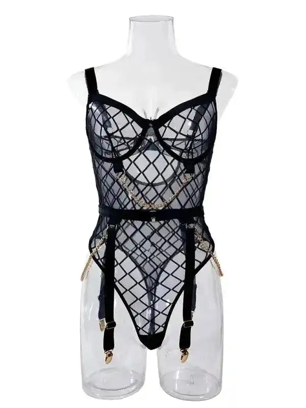 Unchain My Heart - Teddy Garter Lingerie Set - Fashionfitz