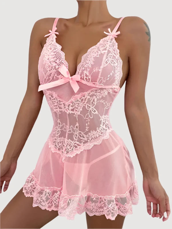 Unforgettable lace babydolls lingerie set | fashionfitz