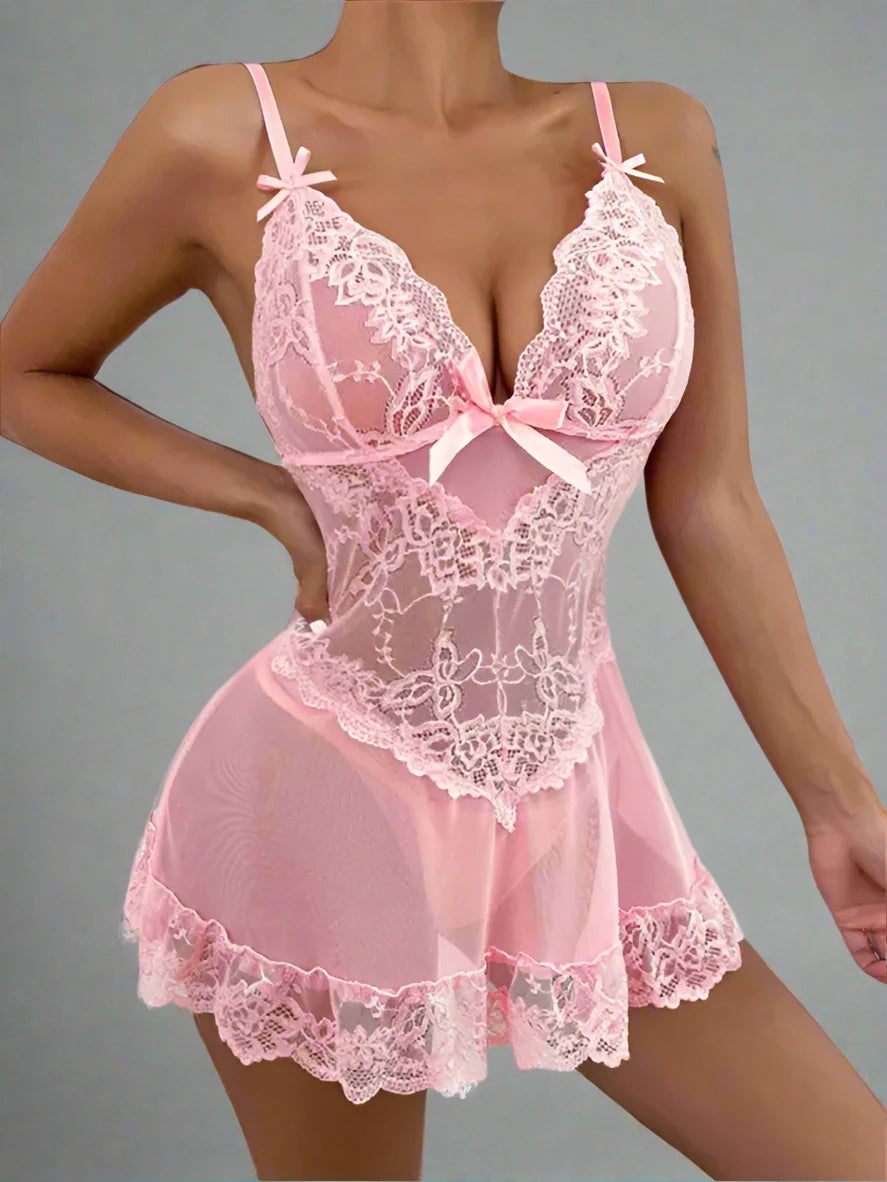 Unforgettable lace babydolls lingerie set | fashionfitz