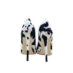 Back view of Urban Artistry Stilettos showing symmetrical graffiti print and slim stiletto heels, perfect for bold fashion statements.