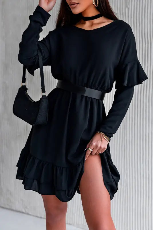 Urban black mini dress - xl / 100% polyester - dresses