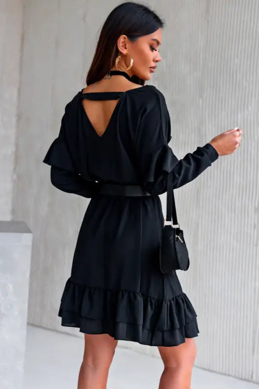 Urban black mini dress - xl / 100% polyester - dresses