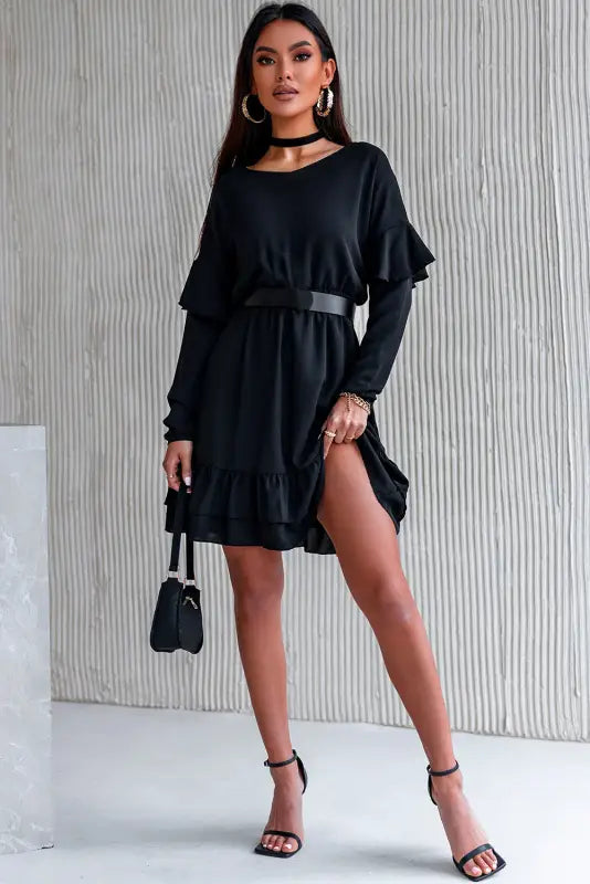 Urban black mini dress - xl / 100% polyester - dresses