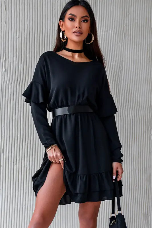 Urban black mini dress - xl / 100% polyester - dresses