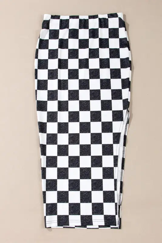 Urban checkered slit skirt | trendy & chic | fashionfitz