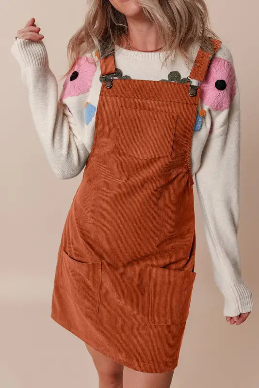 Urban chic corduroy overall dress | fashionfitz