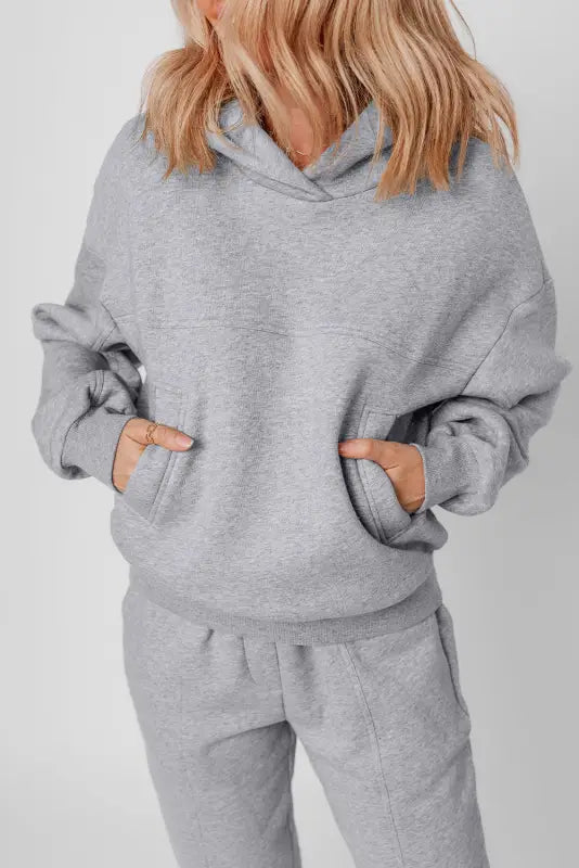 Urban chic hoodie & joggers set | trendy exposed seams design