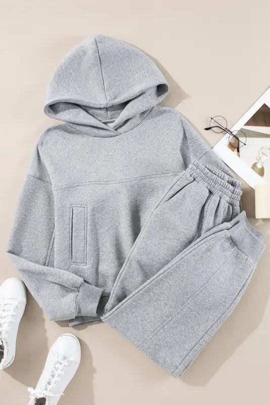 Urban chic hoodie & joggers set | trendy exposed seams design