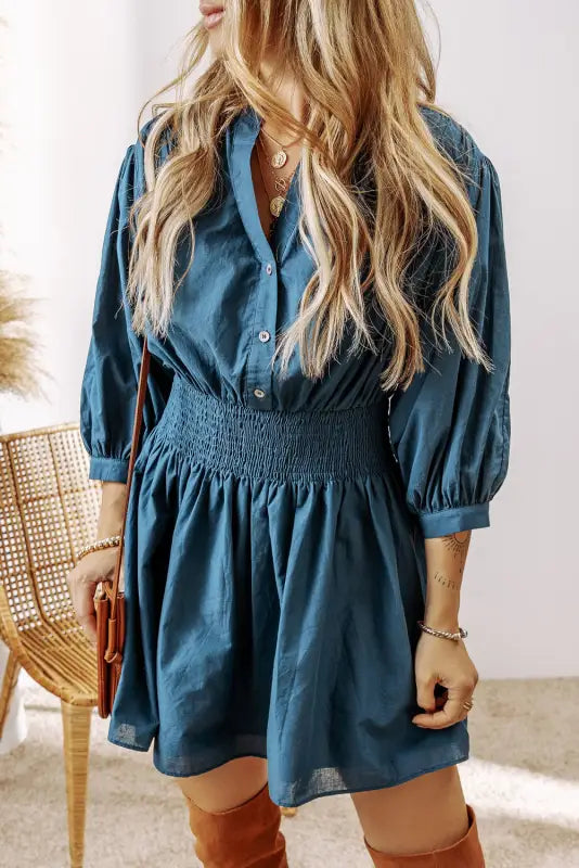 Urban chic shirred dress | linen dresses | fashionfitz