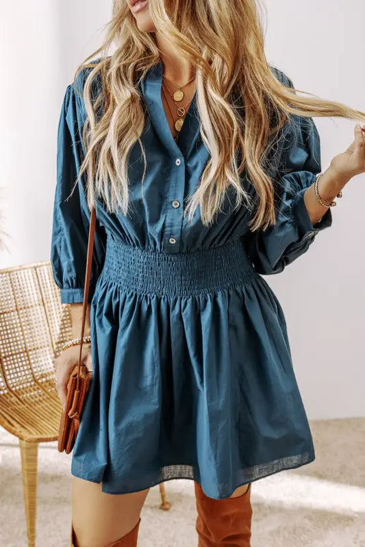 Urban chic shirred dress | linen dresses | fashionfitz