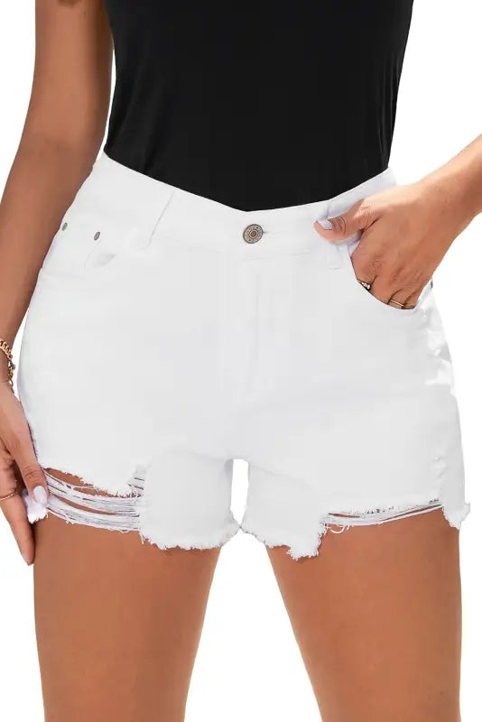 Urban distressed denim shorts