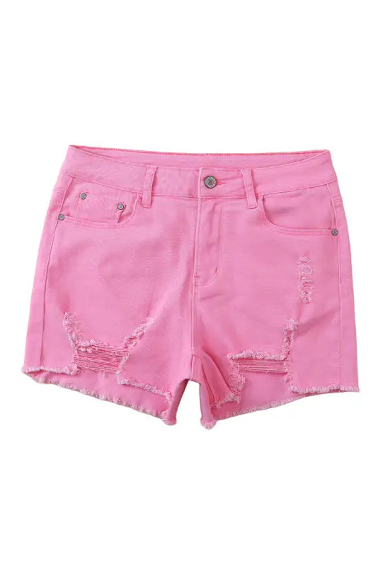 Urban distressed denim shorts