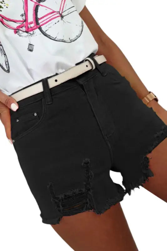 Urban distressed denim shorts