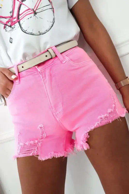 Urban distressed denim shorts