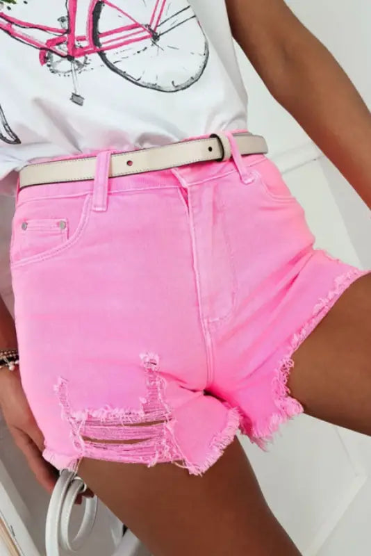 Urban distressed denim shorts