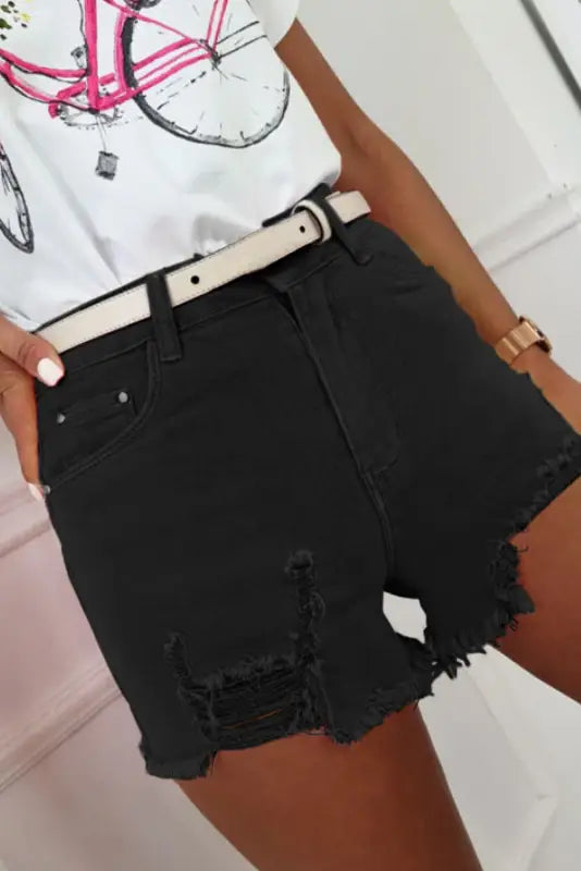 Urban distressed denim shorts