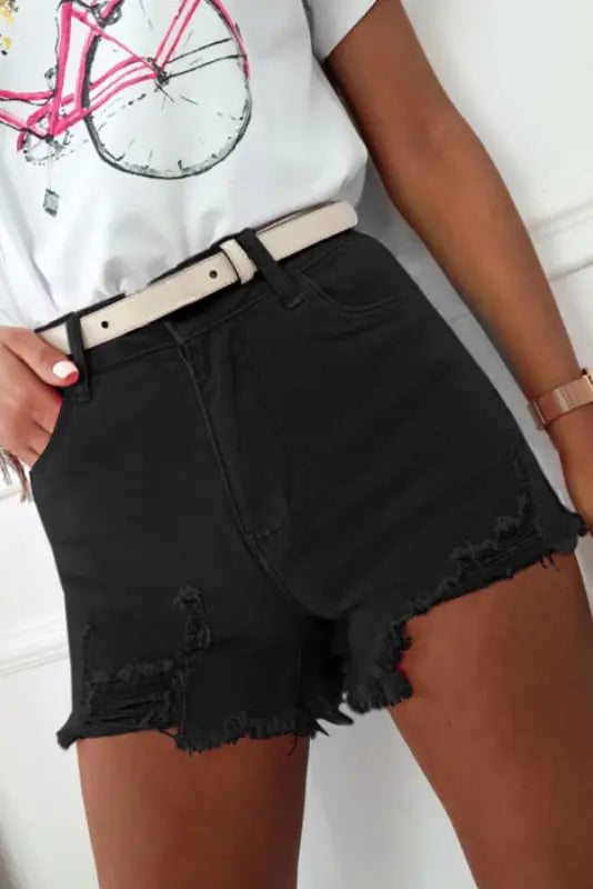 Urban distressed denim shorts