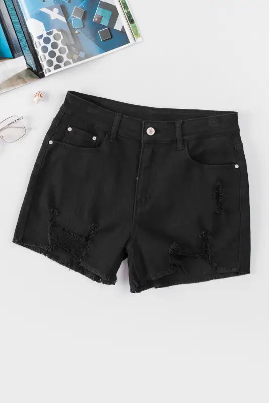 Urban distressed denim shorts