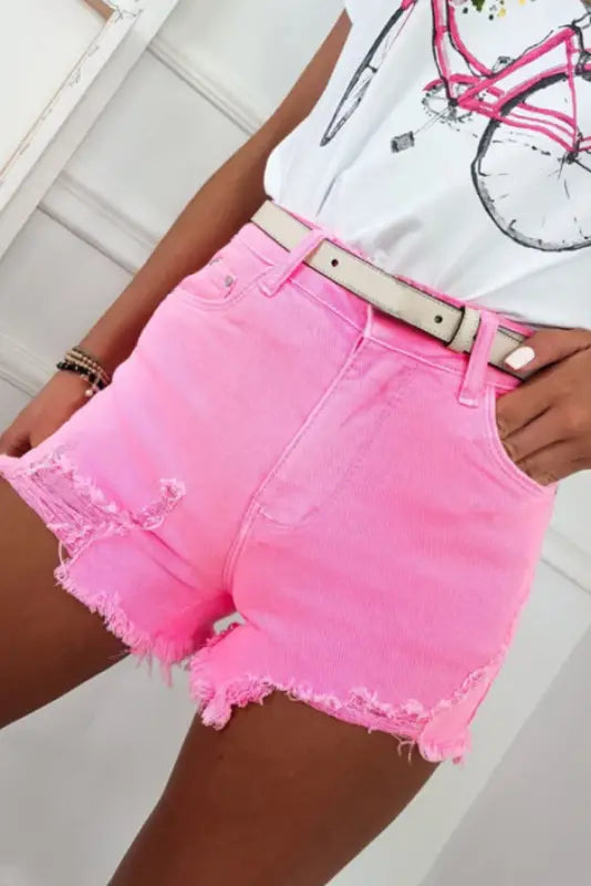 Urban distressed denim shorts