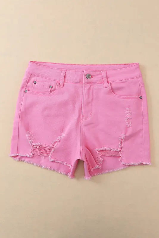 Urban distressed denim shorts