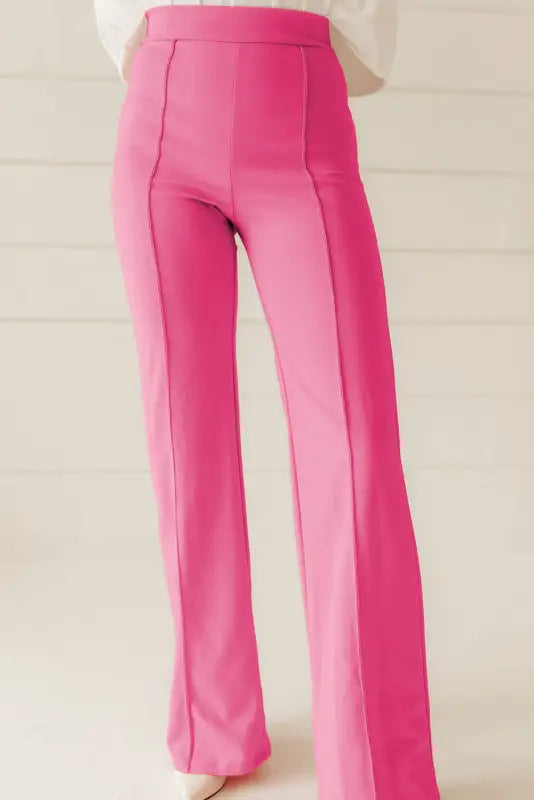 Urban elegance flared trousers pink | fashionfitz