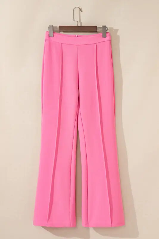 Urban elegance flared trousers pink | fashionfitz