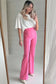 Urban elegance flared trousers pink | fashionfitz