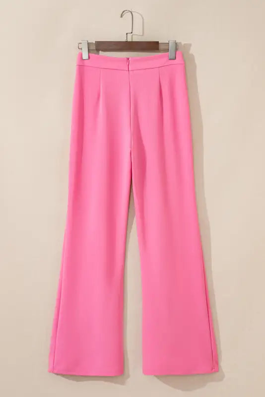 Urban elegance flared trousers pink | fashionfitz