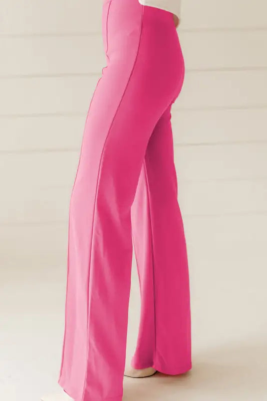 Urban elegance flared trousers pink | fashionfitz