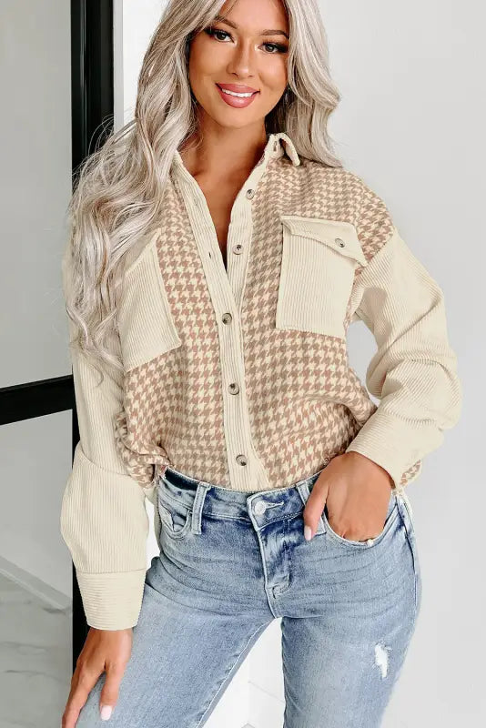 Urban houndstooth shacket - shackets