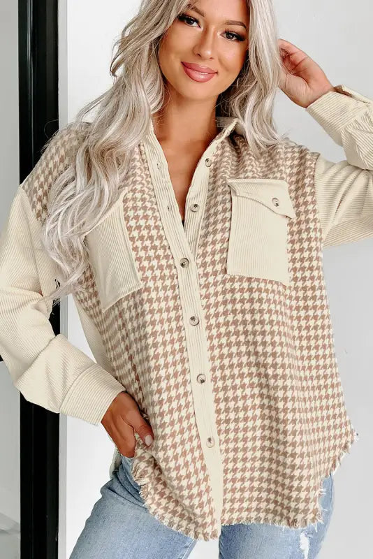 Urban houndstooth shacket - shackets