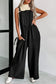 Urban relaxed wide leg jumpsuit - black / l / 65% cotton + 33% polyester + 2% elastane - jumpsuits